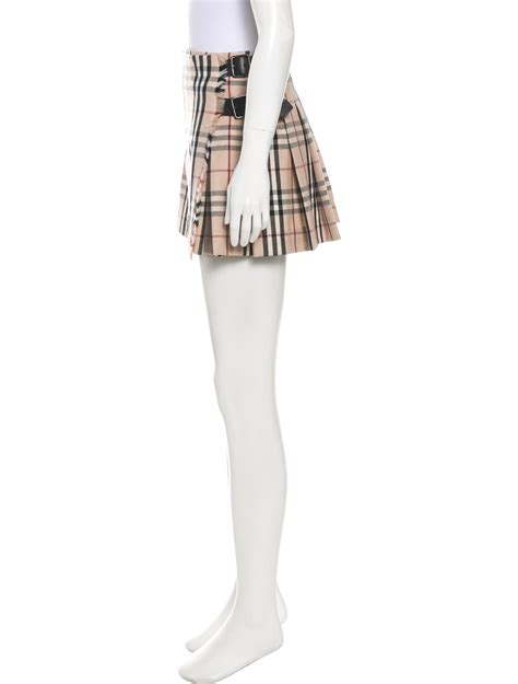 burberry iconic nova tied ruffled mini skirt|Burberry wool mini skirt.